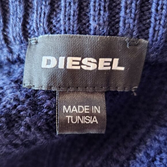 Diesel Crew-Neck K-Everflow Sweater Wool Blend Blue Green Sweater Mens Large - Picture 5 of 10